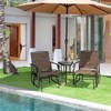 Tangkula Patio Double Rocking Chair Outdoor 2-Seat Swing Glider Chair W/ Center Table & Umbrella Hole Black/Brown/Turquoise - 3 of 4