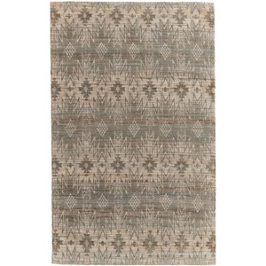 Tan and Gray Geometric Hand Woven Area Rug - 1 of 4
