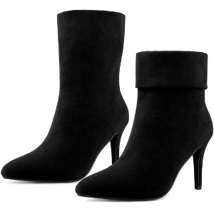 Perphy Women's Pointed Toe Foldable Slip on Stiletto Heels Ankle Boots - 1 of 3