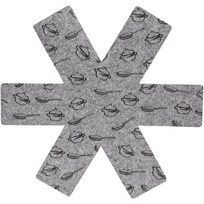 Gray Polyester Pan and Pot Protectors, 15-inch, Set of 3