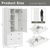 Buenhomino White Freestanding Modular Wardrobe Combo Armoires Closet,DIY Closet System with Wood Storage Drawers and Hanging Rods - 3 of 4