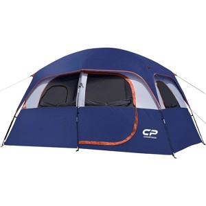 Cesicia 11 x 7 FT Red 6-Person Camping Tents with Top Rainfly, 4 Large Mesh Windows, Double Layer, Easy Set Up, Portable with Carry Bag - 1 of 4