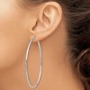 Black Bow Jewelry 2mm x 65mm 14k White Gold Classic Round Hoop Earrings - 3 of 4