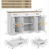 Jojoka Buffet Sideboard Kitchen Storage Cabinet with 3 Drawers, 55" Large Farmhouse Buffet Cabinet with Shelves and Doors, Wood Coffee Bar - 3 of 4