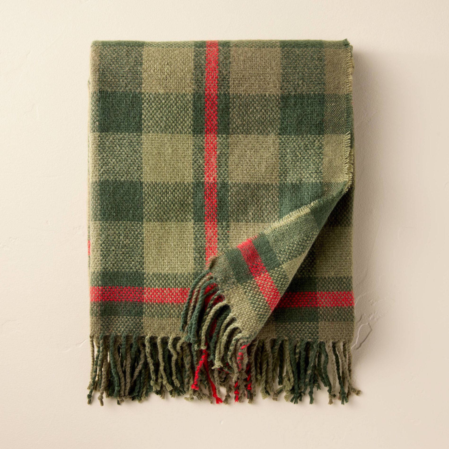 Plaid Throw Blanket Green - Hearth & Hand™ with Magnolia