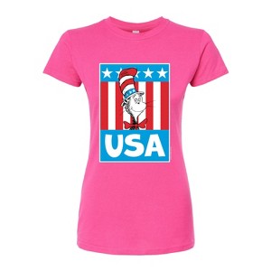 Women's - Dr. Seuss - Cat In The Hat USA Fitted Graphic T-Shirt - 1 of 4
