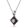 Guili Sterling Silver Burgundy Cubic Zirconia Frame Necklace - 2 of 2