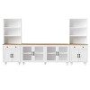 AENKYO Storage TV Stand with Bookshelves & 4 Doors & 2 Drawers, Adjustable Shelves and Gourd Legs, White - 2 of 4