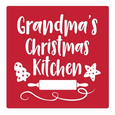 Christmas by Krebs Set of 4 Red and White "Grandma's Christmas Kitchen" Square Coasters 4"