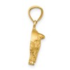 Black Bow Jewelry 14k Yellow Gold 2D Satin & Diamond Cut Pig Pendant - 2 of 4