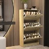 FUFU&GAGA 3 Shelf Shoe Cabinet Entryway Cabinet Woodgrain Design Shoe Racks - 2 of 4