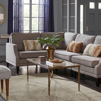 Bronze Rectangular Glass Top Cocktail Table with X-Base