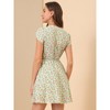 Allegra K Women's Boho Crossover V Neck Petal Sleeves Belted Floral Flowy Dress - 4 of 4