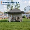 10x10 Pop Up Canopy with 3-Sidewall, Outdoor Tent with Portable Roller Bag - 3 Adjustable Height, 4 Weight Bags for Garden, Sports, Beach - 4 of 4