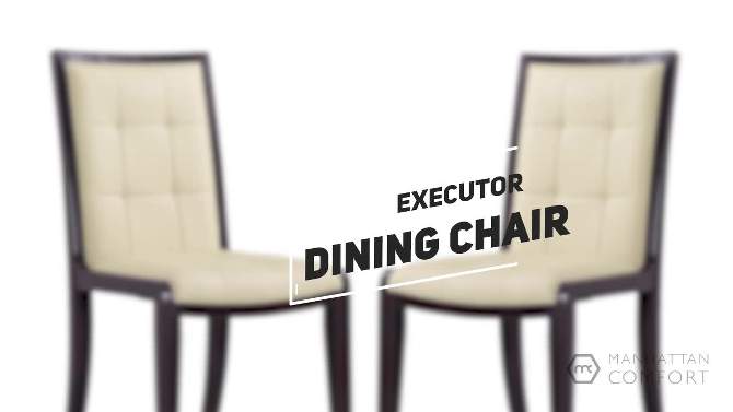 Set of 2 Executor Faux Leather Dining Chairs Silver - Manhattan Comfort, 2 of 9, play video