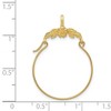 Black Bow Jewelry 14k Yellow Gold Floral Charm Holder Pendant, 23mm (7/8 inch) - 3 of 4