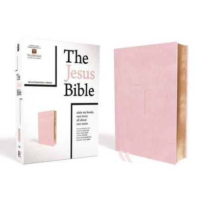 The Jesus Bible, NIV Edition, Leathersoft Over Board, Pink, Indexed, Comfort Print - by  Zondervan (Hardcover)