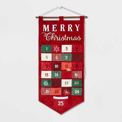 42" Oversized 'Merry Christmas' Hanging Advent Calendar Red - Wondershop™