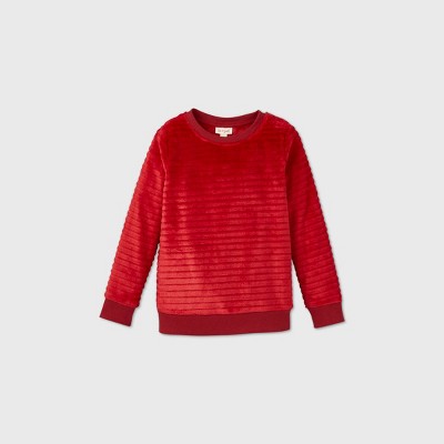 sherpa pullover red