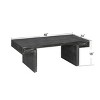 Vintage Wood Coffee Table,Living Room Rectangle Centre Table Tea Table,Double-Tier Open Storage Table for Office Apartment-Cuddlewood - 4 of 4