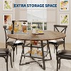 Dinning Room Tables for 4, Round Dining Table Set with Storage, 47 Inch/ 42 Inch Circle Kitchen Table High Top, for Dining room Kitchen - 3 of 4