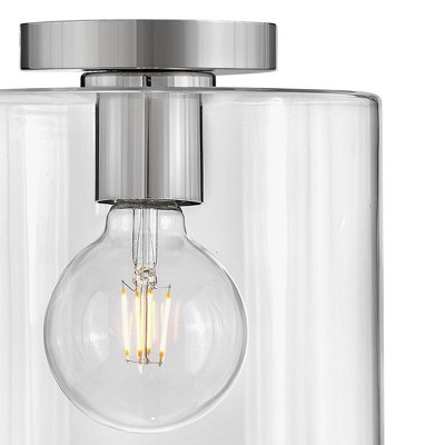 Pippa 8.5" Polished Nickel and Clear Glass Flush Mount Light