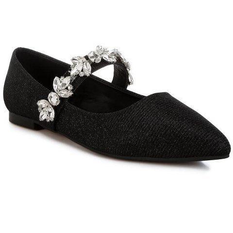 Обувь Rag & Co Womens Flavia Diamante Brooch Glitter Ballerinas 6