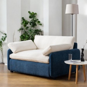 Mshliw 50" Oversized Chenille Single Sofa Chair, Lounge Armchair with Extra-Wide & Deep Seat, Comfy Upholstered Couch with Pillows for Living Room - 1 of 4