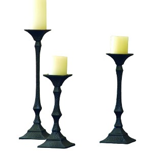 SPI Home Richmond Candleholders Set of 3 – Cast Iron Decorative Holders, 19" Tall, Classic Metal Accent Set - 1 of 4