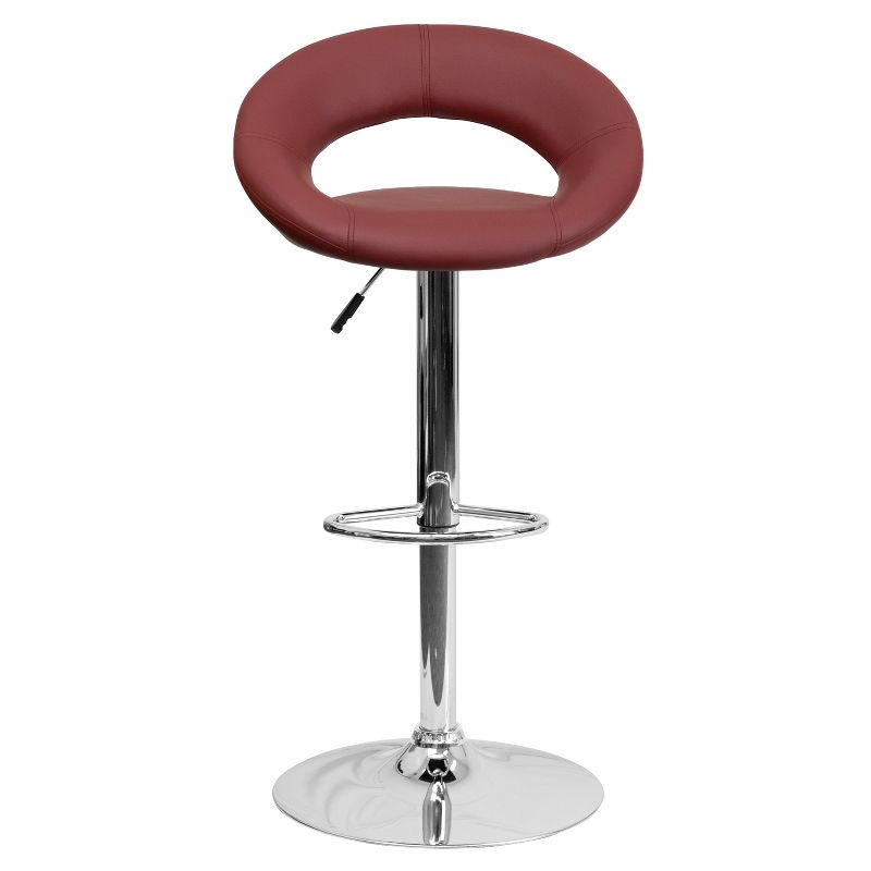 Flash Furniture Contemporary Vinyl Rounded Orbit-Style Back Adjustable Height Barstool with Chrome Base, 6 of 8
