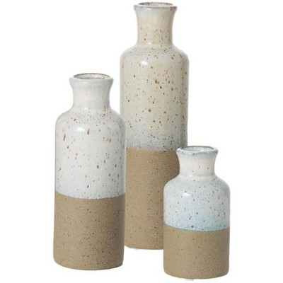 Sullivans Set Of 3 Small Ceramic Bottle Vases 5