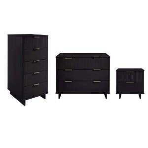 Manhattan Comfort 3pc Granville Narrow Chest with Dresser and Nightstand Bedroom Set - 1 of 4