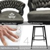Lyngins Swivel Bar Stools Set of 2,Upholstered Kitchen Chairs with Curved Backrest,Woven Counter Stools for Kitchen Island,Pub - 4 of 4