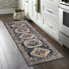 Washable Vintage Oriental Rug Non Slip Low Pile Rug Soft Throw Floor Cover Retro Medallion Foldable Indoor Carpet for Living Room Bedroom Playroom - 3 of 4