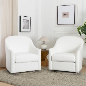 KINWELL 30" Wide Nursery Swivel Glider Chair Upholstered Armchair, Set of 2 - 1 of 4