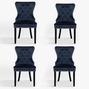 WestinTrends  Velvet Upholstered Tufted Dining Chairs (Set of 4) - 1 of 4