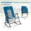 Costway Set of 2 Padded Folding Rocking Chairs Patio Garden Yard Camping Red/Blue - 3 of 4