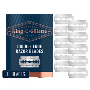 King C. Gillette Men's Double Edge Safety Razor Blades - 10ct - 1 of 4