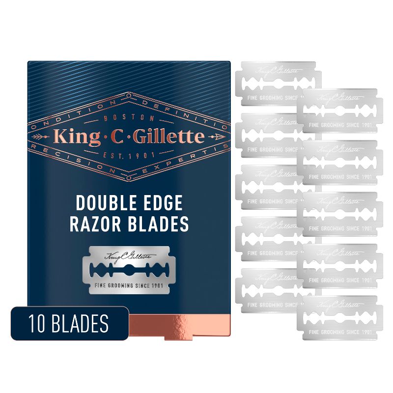 King C. Gillette Men&#39;s Double Edge Safety Razor Blades - 10ct, 1 of 8