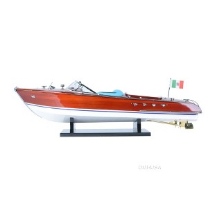 Riva Aquarama Painted Medium Model 9" H – Handcrafted Wooden Speedboat By Old Modern Handicrafts - 1 of 4