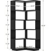 Aheaplus 5-Tier Corner Book Shelves, Freestanding Bookcase Storage Shelving - 3 of 4