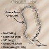Oval Link Toggle Necklace for Women Heavy Weight 14KT Gold Plated Stainless Steel 18"Ginger Lyne Collection - 4 of 4