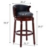 NicBex Cow top Leather Wooden Bar Stools,360 Degree Swivel Bar Stools with Backs,Counter Height Bar Stools for Home Kitchen Cafe - 3 of 4
