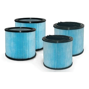 Nispira Nanofiber Cartridge Filter Replacement with Lid For Shop-Vac 90350 90304 90344 Wet Dry Vac | High Performance Type | Reusable | 4 Pack - 1 of 4