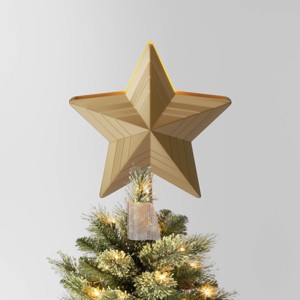 10" 4 Lit-Led Gold Star Projects Peace/Joy and Stars/Dots Christmas Tree Topper - Wondershop™ - 1 of 4