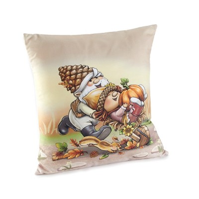 Lakeside Petunia and Gnorm Harvest Gnome Pillow - Autumn Room Accent