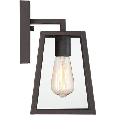 Mystic Black Steel Outdoor Wall Lights with Clear Glass