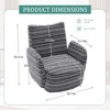 360° Swivel Leisure Chair, Boucle Fabric Striped Armchair with Metal Base, Modern Accent Chair Single Sofa - ModernLuxe - 3 of 4
