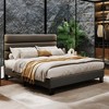 Bed Frame with Adjustable Headboard, Fabric Upholstered and Wooden Slats, No Box Spring Needed - 2 of 4