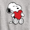 Boys' - Peanuts - Valentine's Hugging Heart Graphic Long Sleeve Fleece Sweatshirt - 2 of 4